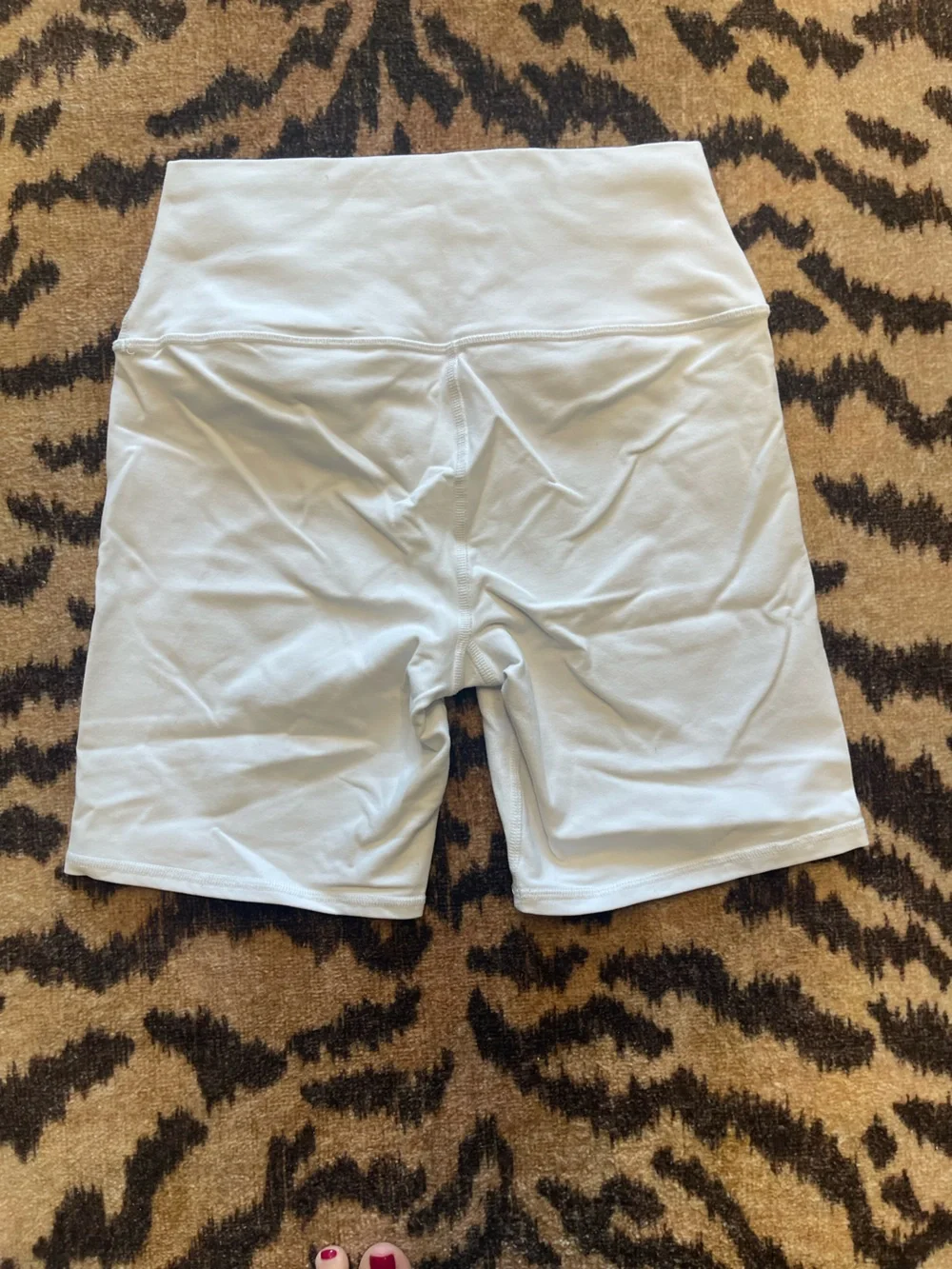 ALO Yoga White High-Rise Bike Shorts
